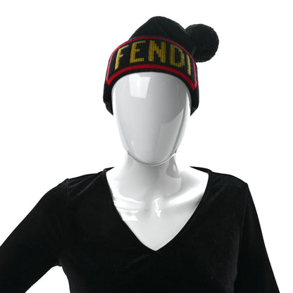 Fendi Wool Logo Beanie Black Multicolor 2 of 8