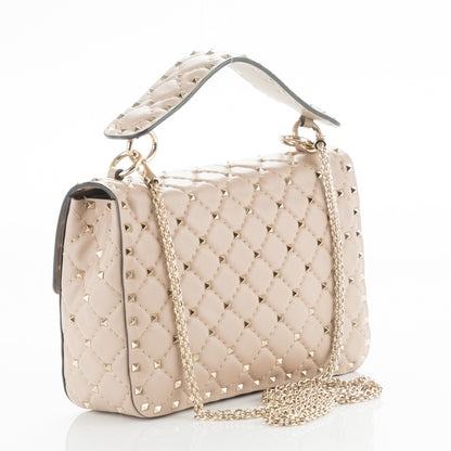 Valentino Garavani Lambskin Medium Rockstud Spike Shoulder Bag Poudre 3 of 7