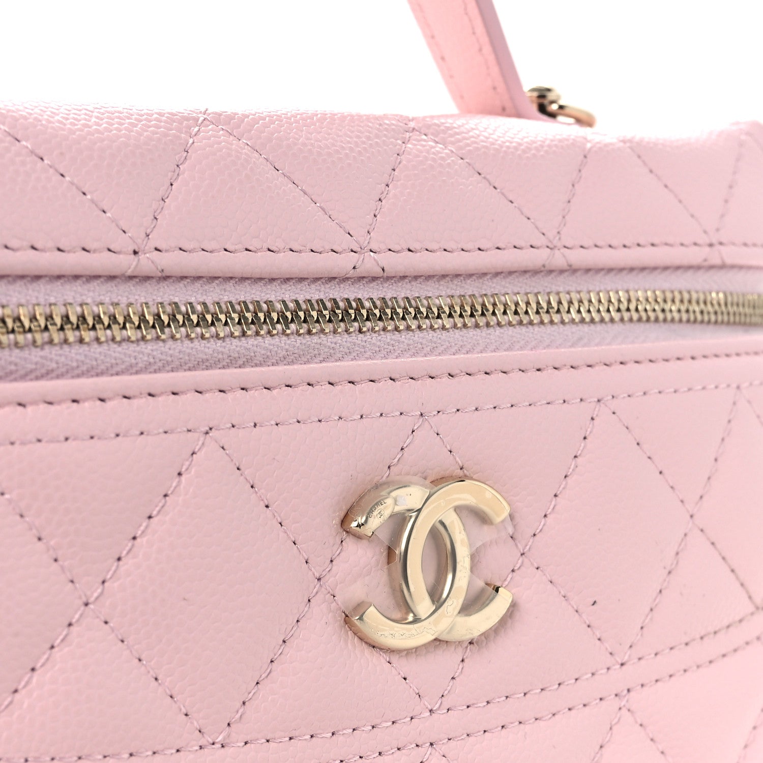 Chanel Caviar Quilted Top Handle Slim Vanity With Chain Light Pink 12 of 12