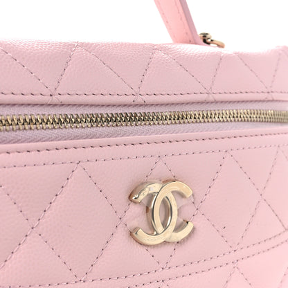 Chanel Caviar Quilted Top Handle Slim Vanity With Chain Light Pink 12 of 12