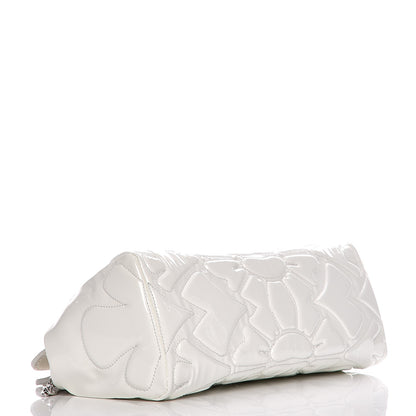 Miu Miu Vernice Patent Quilted Chain Clutch Bianco 4 of 7