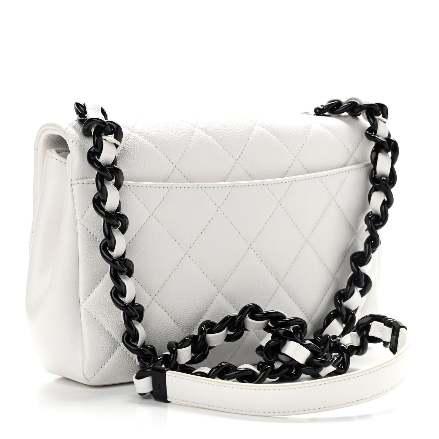 Chanel Caviar Quilted My Everything Flap White Black 3 of 9