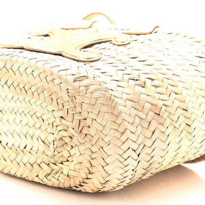 Celine Raffia Calfskin Triomphe Teen Panier Gold 9 of 9