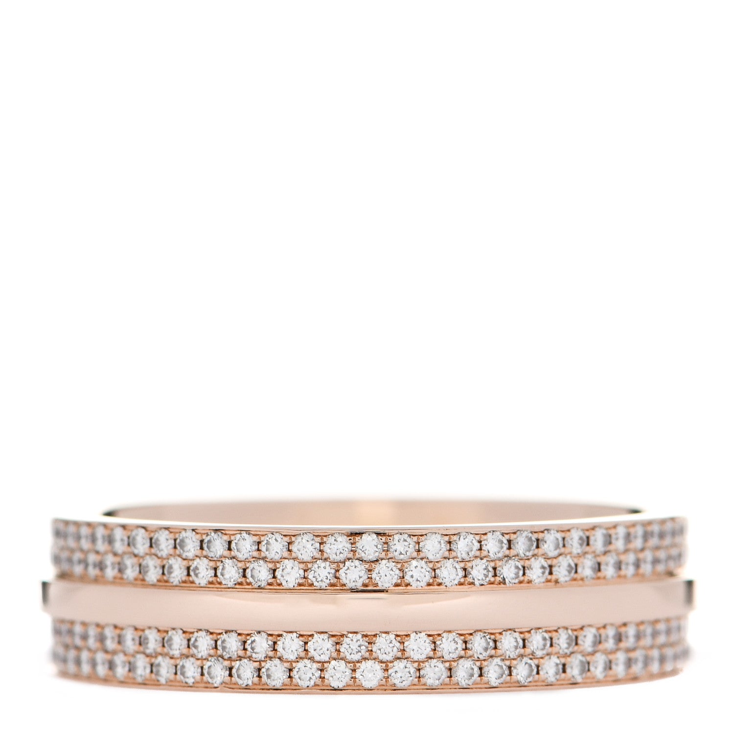Tiffany 18K Rose Gold Diamond Wide T Two Pave Ring 62 10 3 of 4