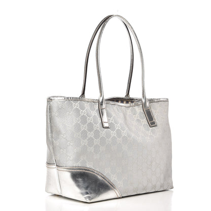 Gucci Metallic Monogram New Britt Medium Tote Silver 3 of 14