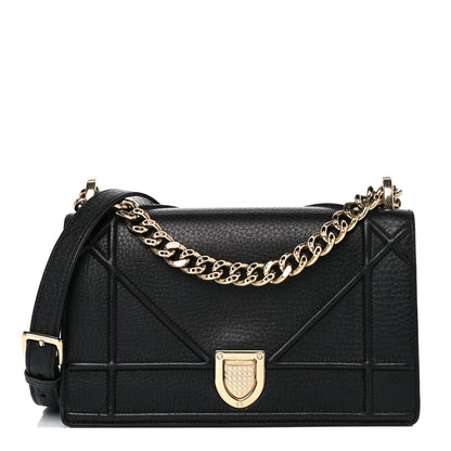 Christian Dior Grained Calfskin Medium Diorama Flap Bag Black 1 of 15