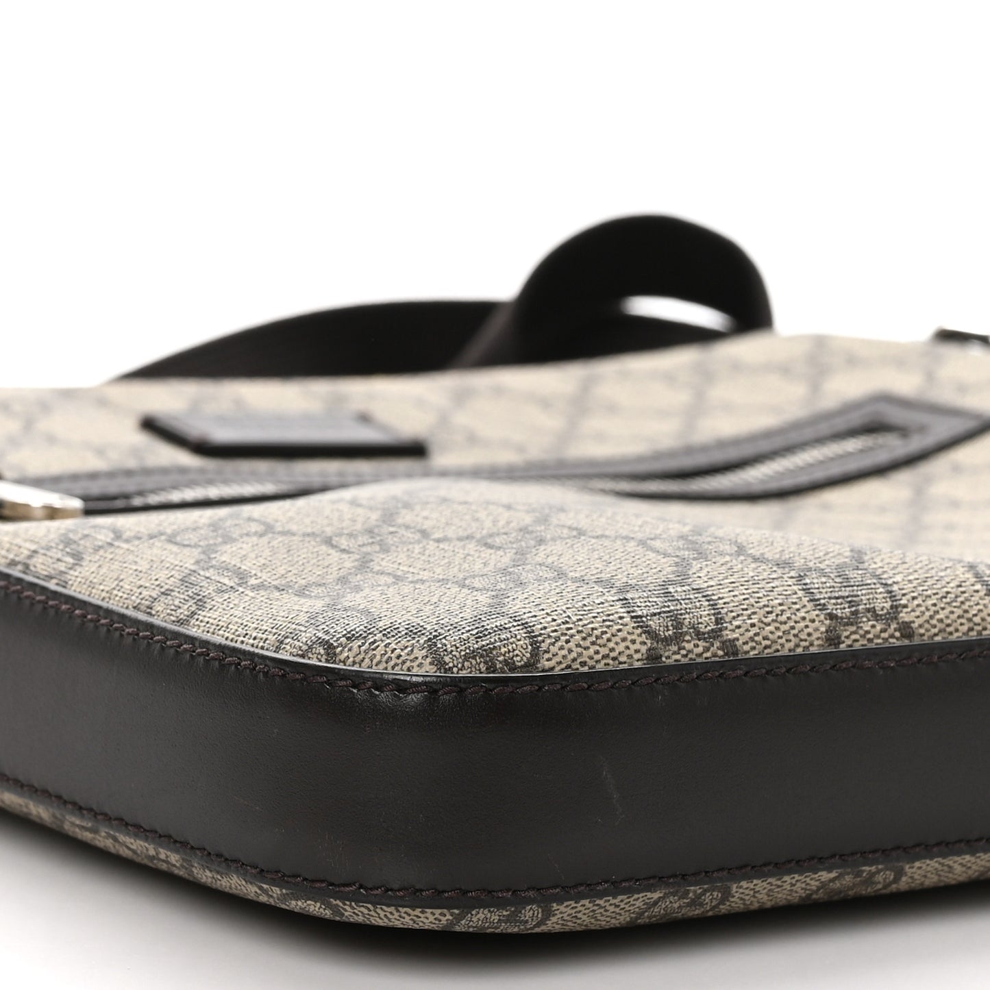 GG Supreme Monogram Medium Flat Messenger Bag Beige Brown