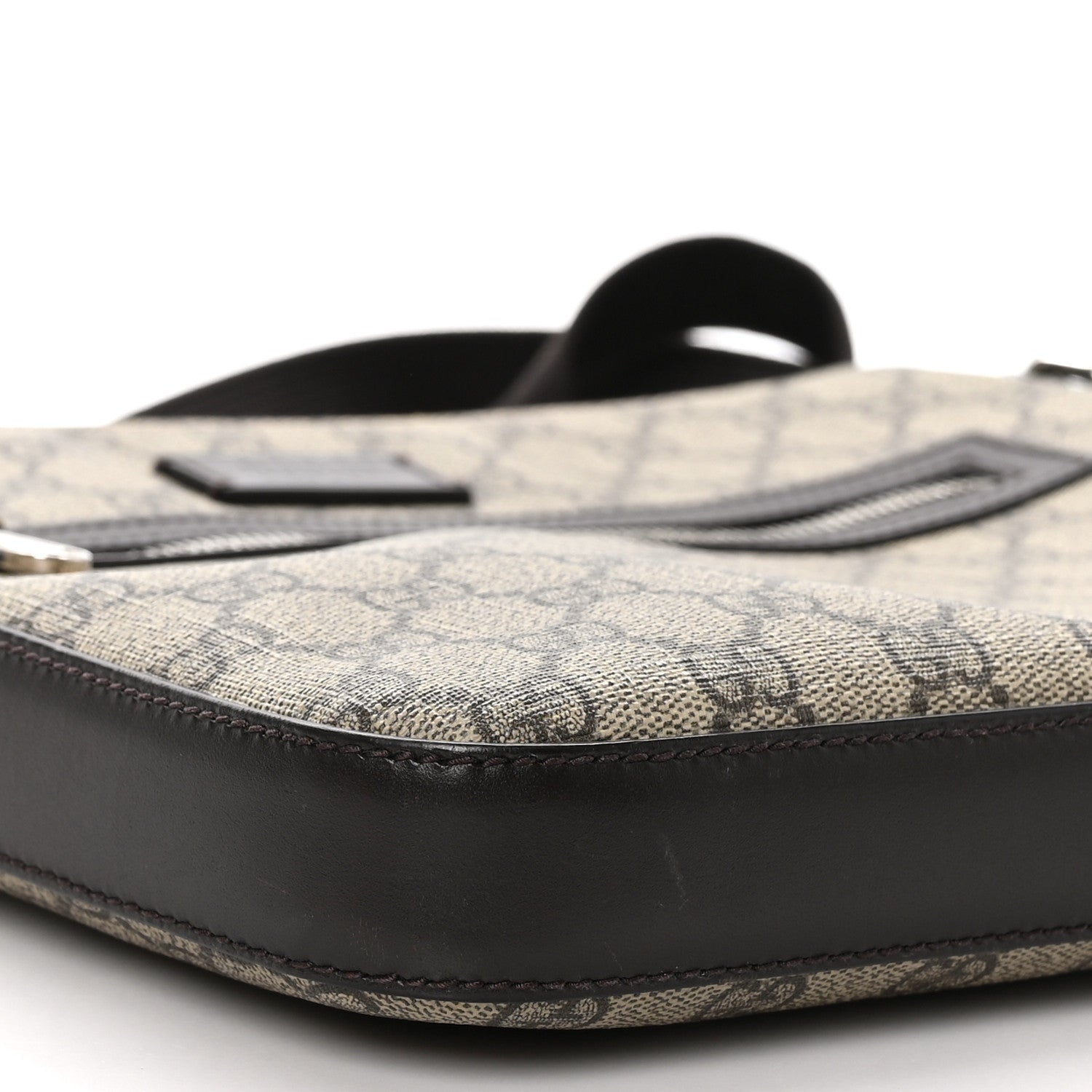Gucci GG Supreme Monogram Medium Flat Messenger Bag Beige Brown 10 of 12