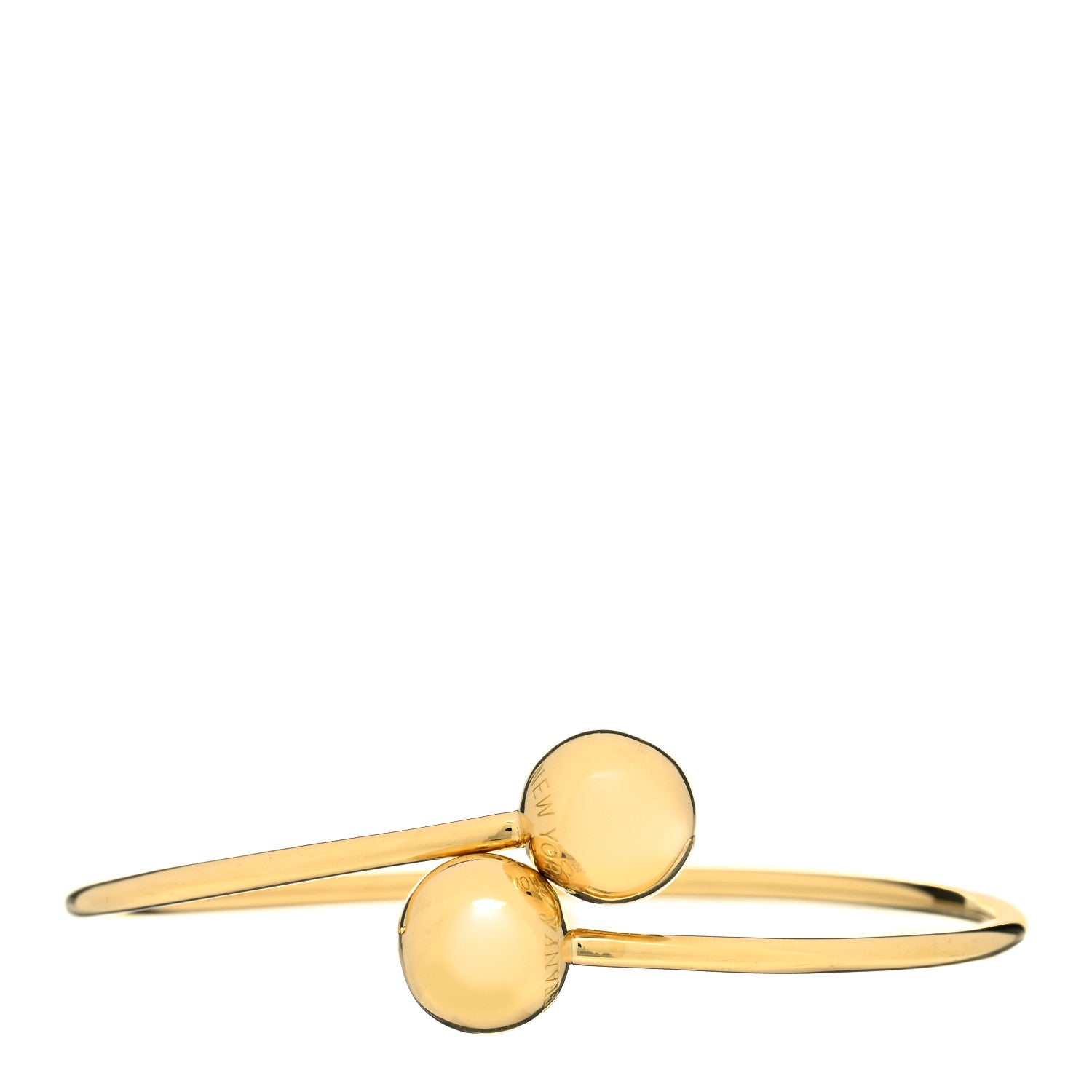 Tiffany 18K Yellow Gold 11mm HardWear Ball Bypass Bracelet 1 of 4