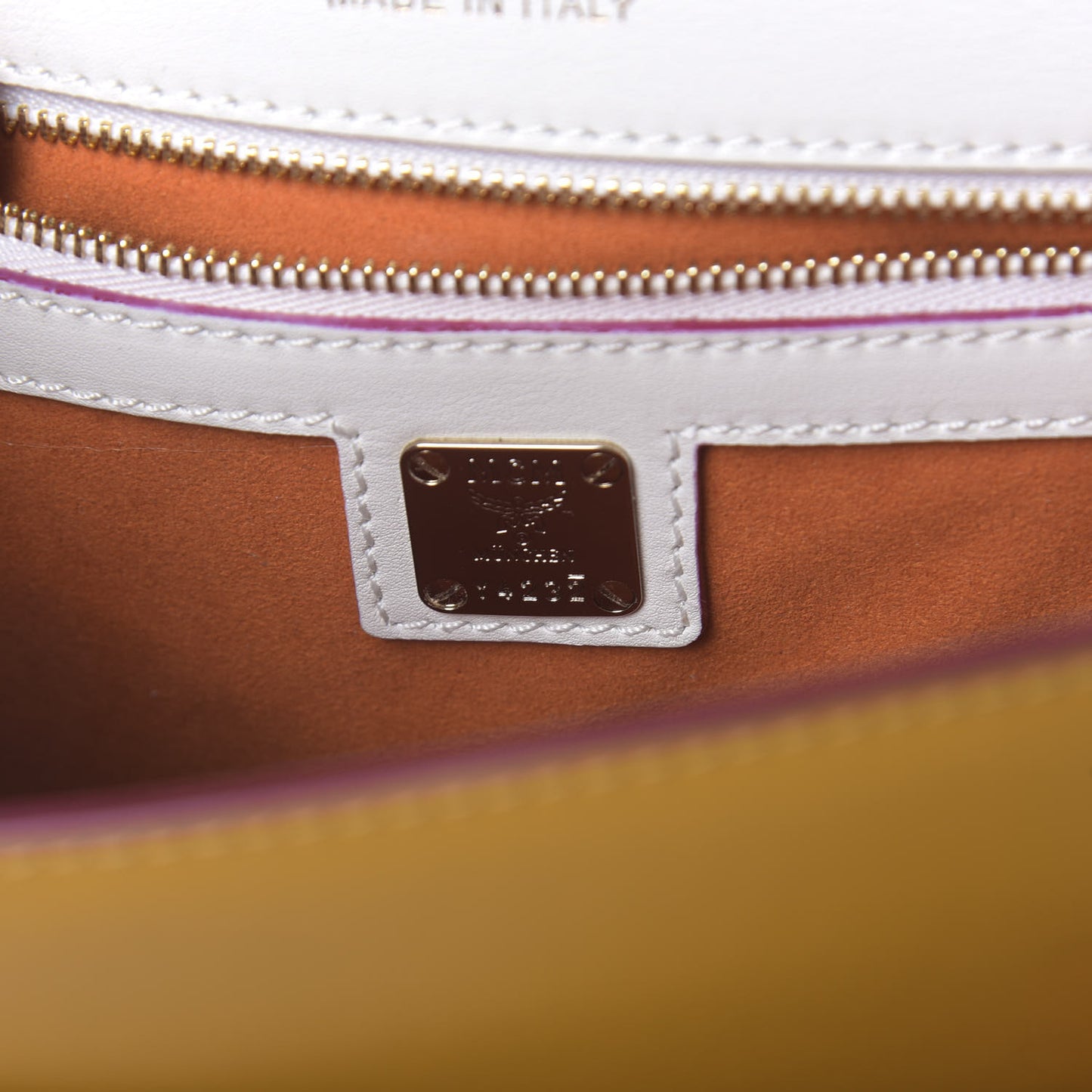 Visetos Small Patricia Satchel Cognac White