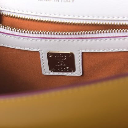 MCM Visetos Small Patricia Satchel Cognac White 7 of 10