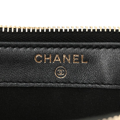 Chanel Iridescent Lambskin Quilted Pearl Clutch With Chain Black 6 of 12