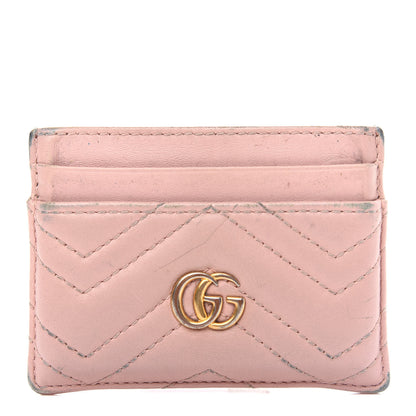 Gucci Calfskin Matelasse GG Marmont Card Holder Perfect Pink 1 of 5