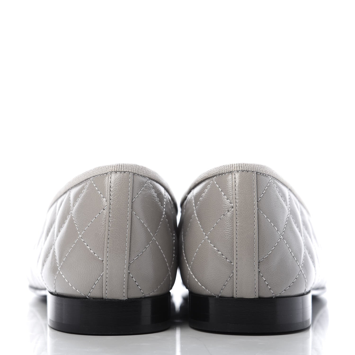 Chanel Crumpled Lambskin Quilted CC Ballerina Flats 39 Grey 6 of 10