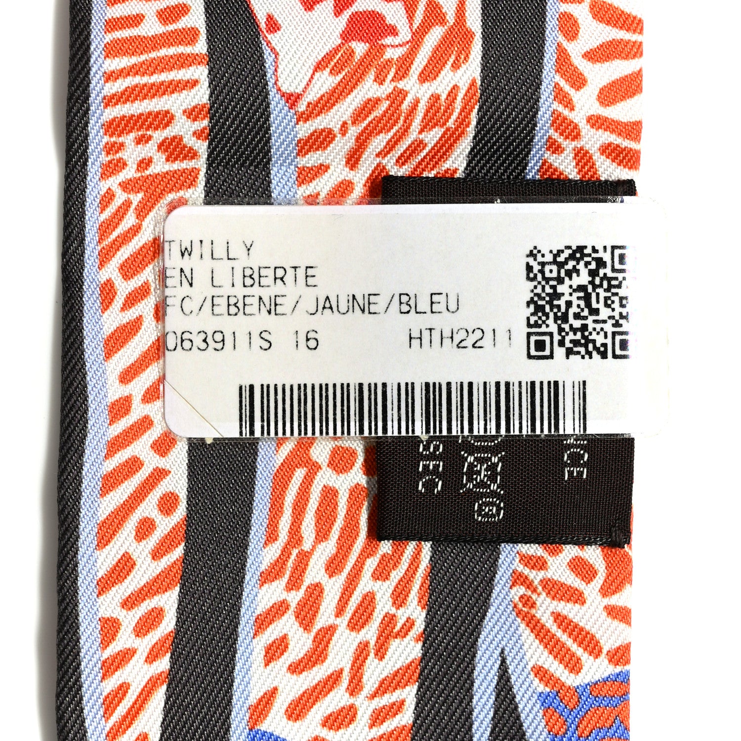 Hermes Silk En Liberte Twilly Ebene Jaune Bleu 3 of 4