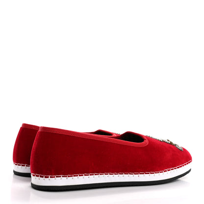Gucci Velluto Marmara Pearl Embellished Mens Loafer 8.5 Red 5 of 11
