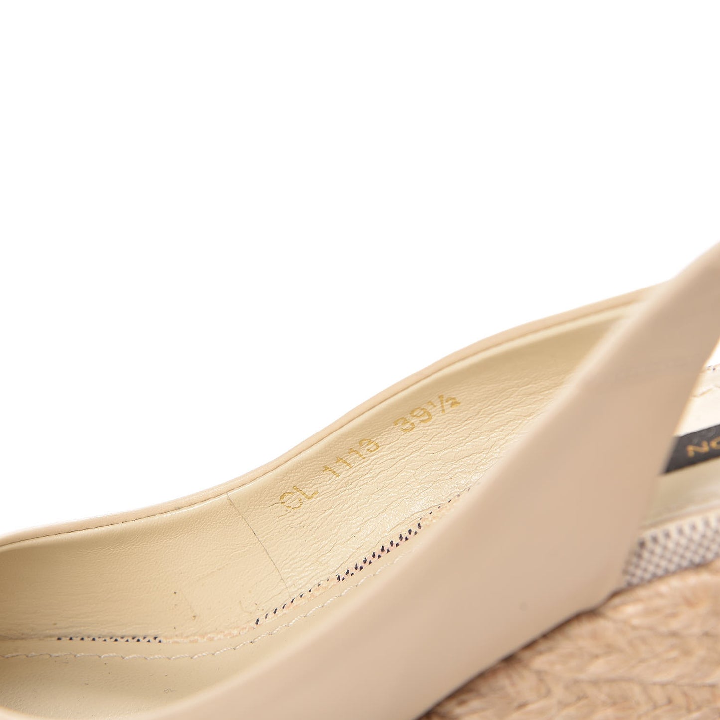 Calfskin Damier Azur Espadrille Wedge Sandals 39.5