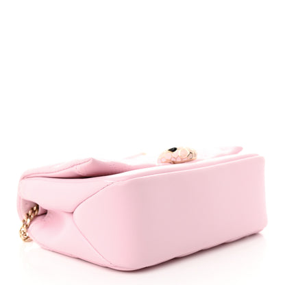 Bulgari Calfskin Matelasse Serpenti Cabochon Shoulder Bag Pink 4 of 11