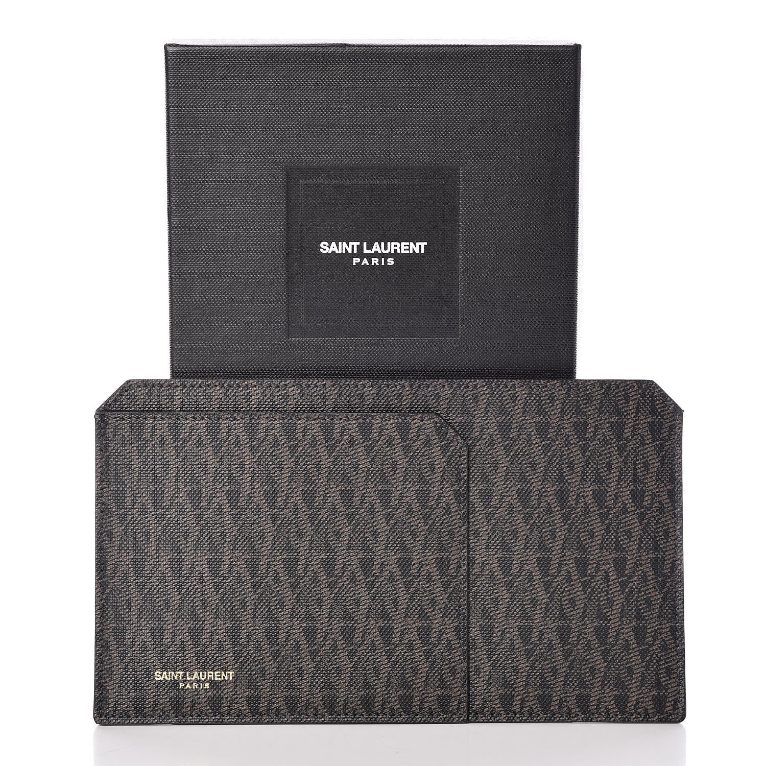 Saint Laurent Classic Toile Monogram Fragments Pouch Black Lino 9 of 9