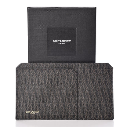 Saint Laurent Classic Toile Monogram Fragments Pouch Black Lino 9 of 9