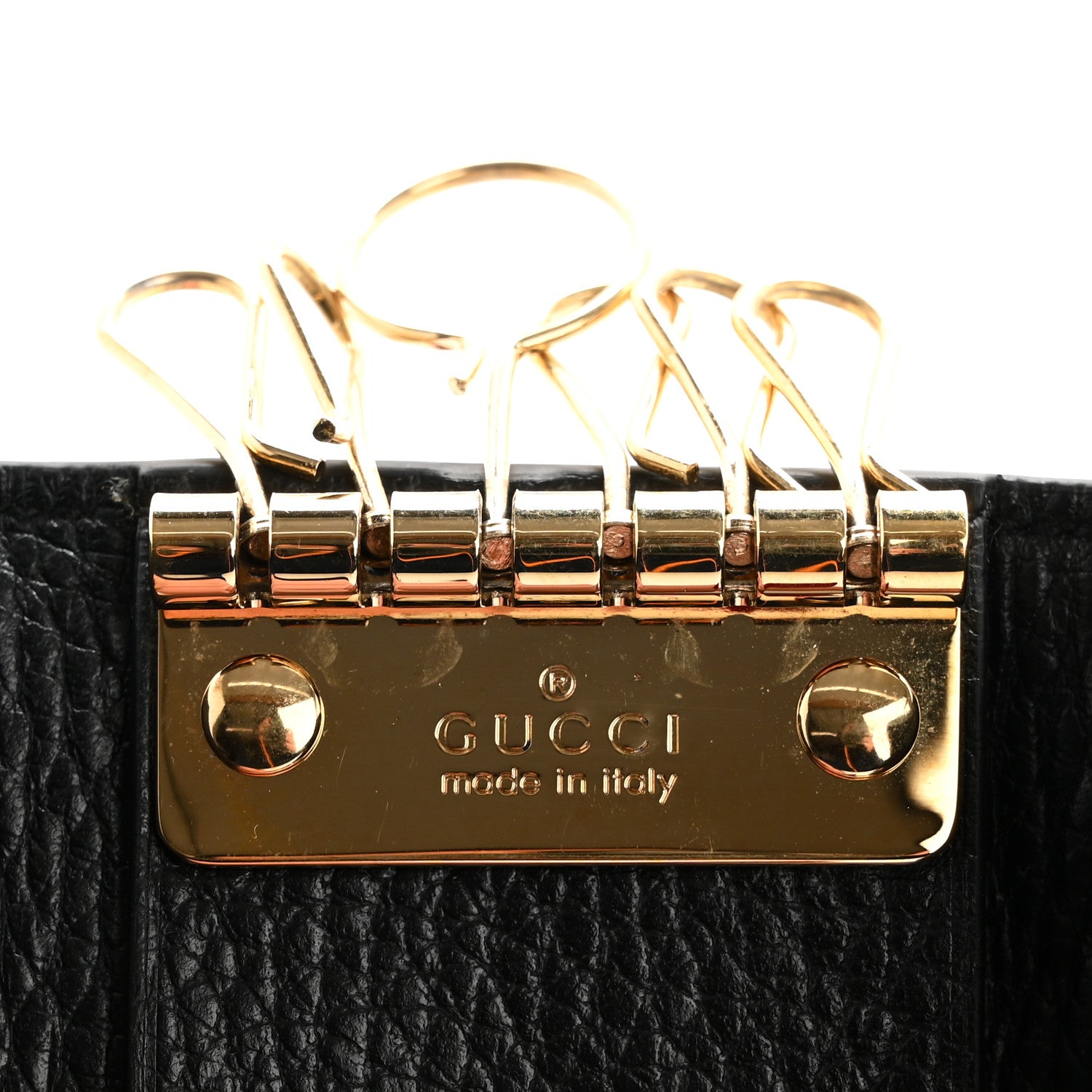 Gucci Dollar Calfskin GG Supreme Monogram GG Marmont 6 Key Holder Case Black Beige Ebony 7 of 10