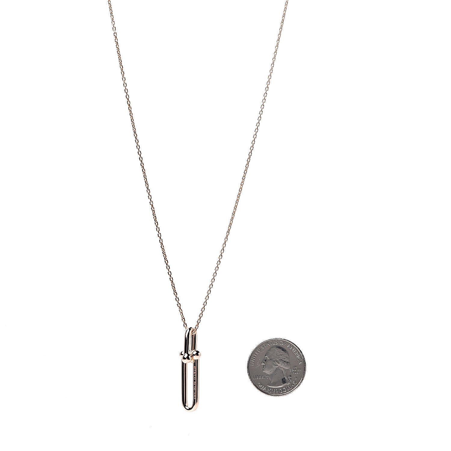 Tiffany 18K Rose Gold HardWear Link Pendant Necklace 2 of 8