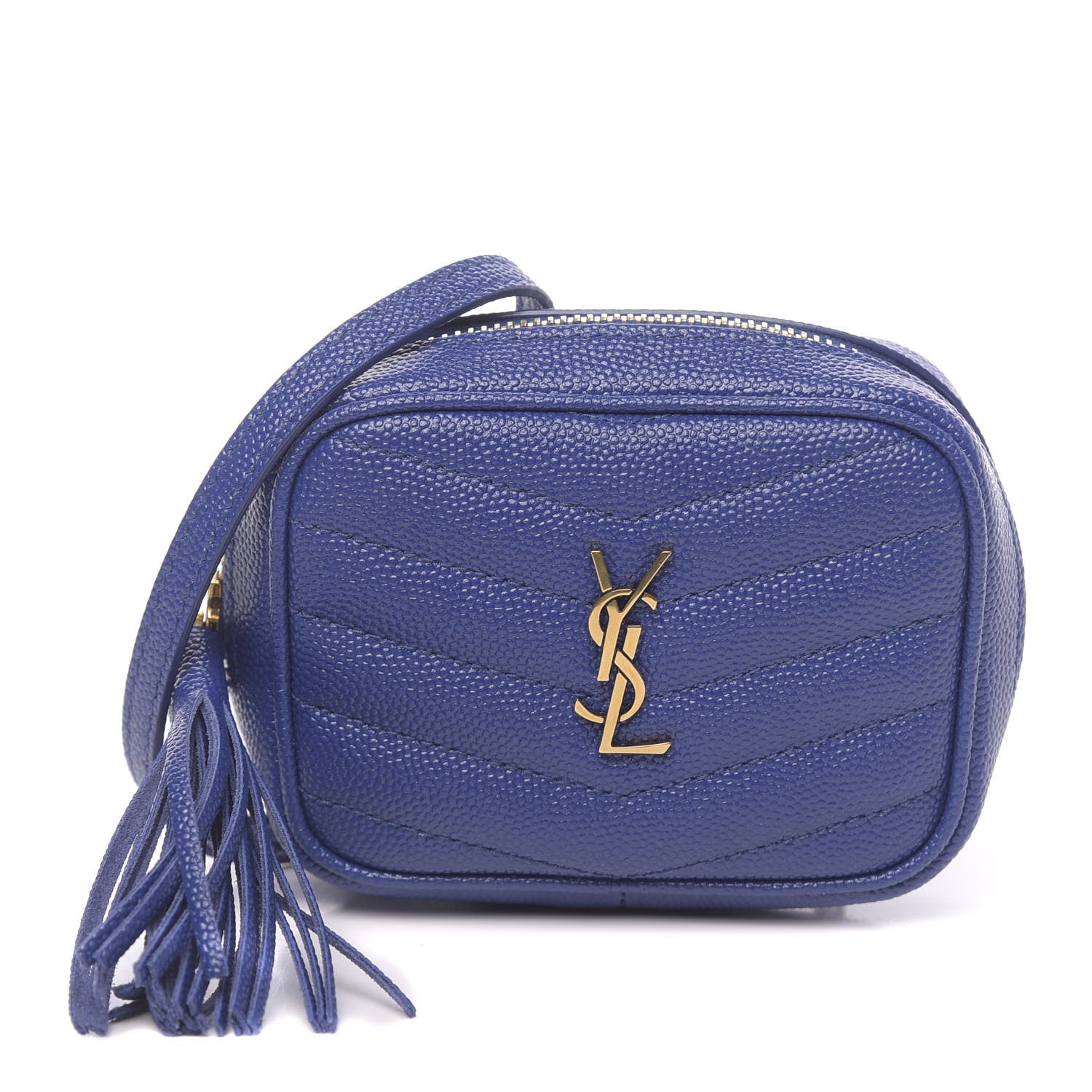 Saint Laurent Grain De Poudre Matelasse Monogram Baby Lou Camera Bag Sapphire Blue 1 of 10