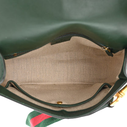 Gucci Monogram Calfskin Medium Lady Web Shoulder Bag Beige Green 5 of 12