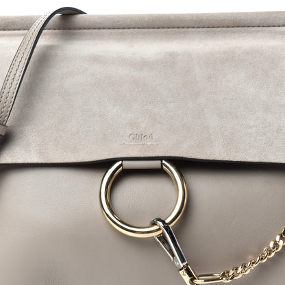 Chloe Calfskin Suede Medium Faye Shoulder Bag Motty Grey 9 of 9