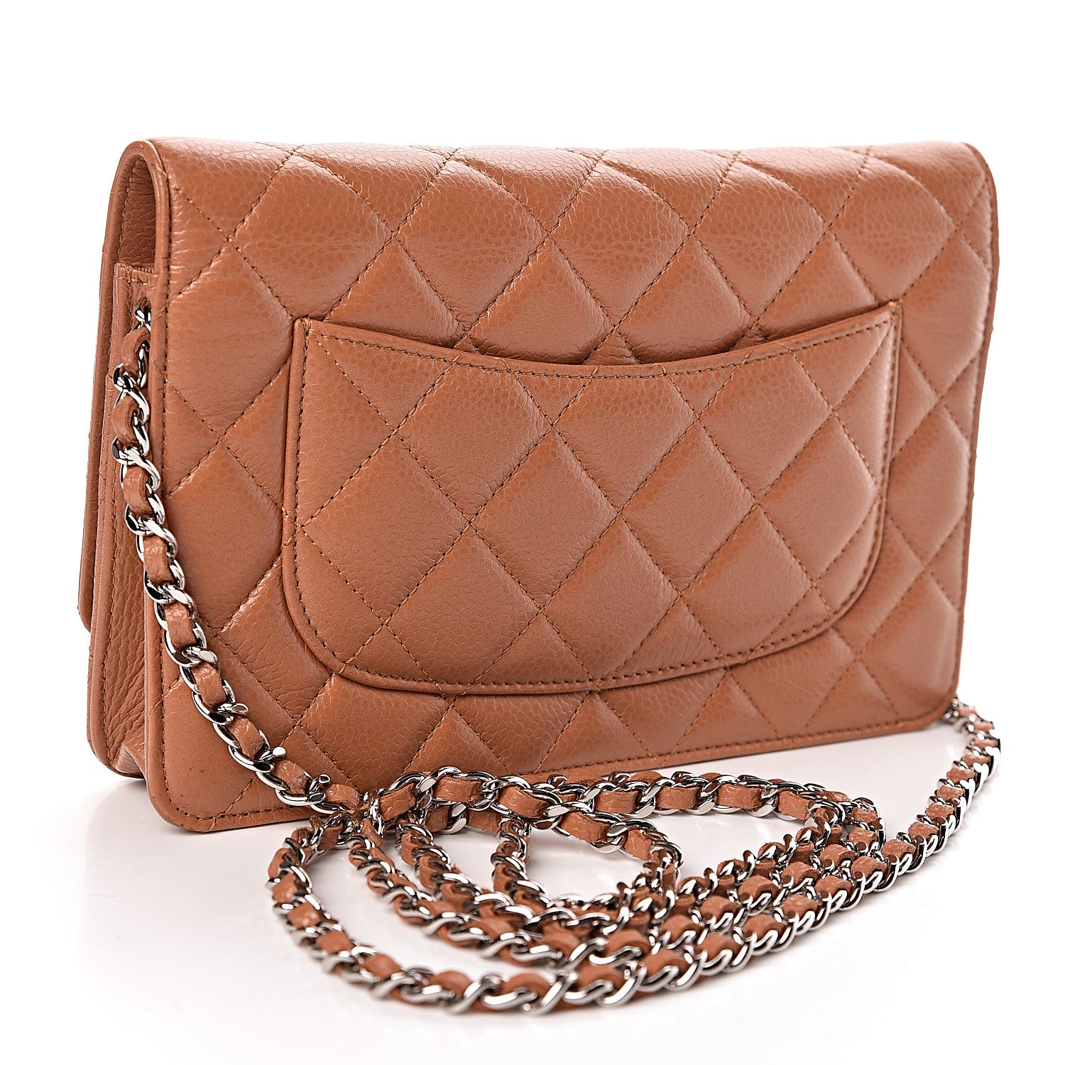 Chanel Caviar Quilted Wallet On Chain WOC Dark Beige 3 of 11