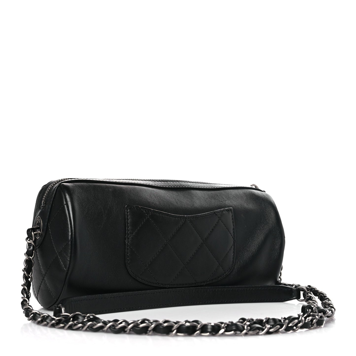 Calfskin Chain 20s Signature Bowling Bag Black