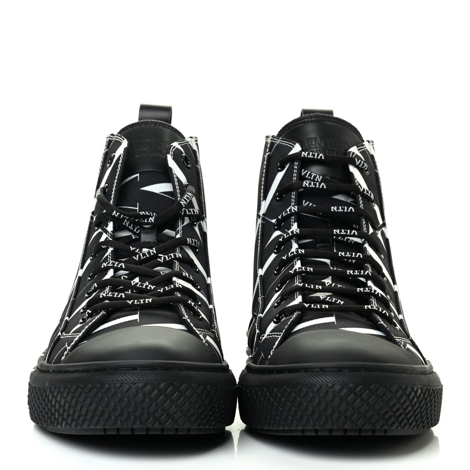 Valentino Garavani Fabric VLTN Mens Times Giggies High Top Sneakers 43 Black 2 of 6