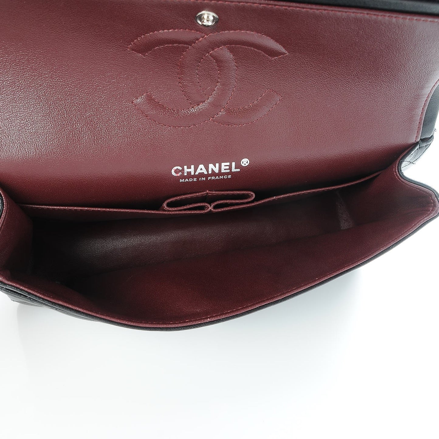 Lambskin Quilted Medium Double Flap Black