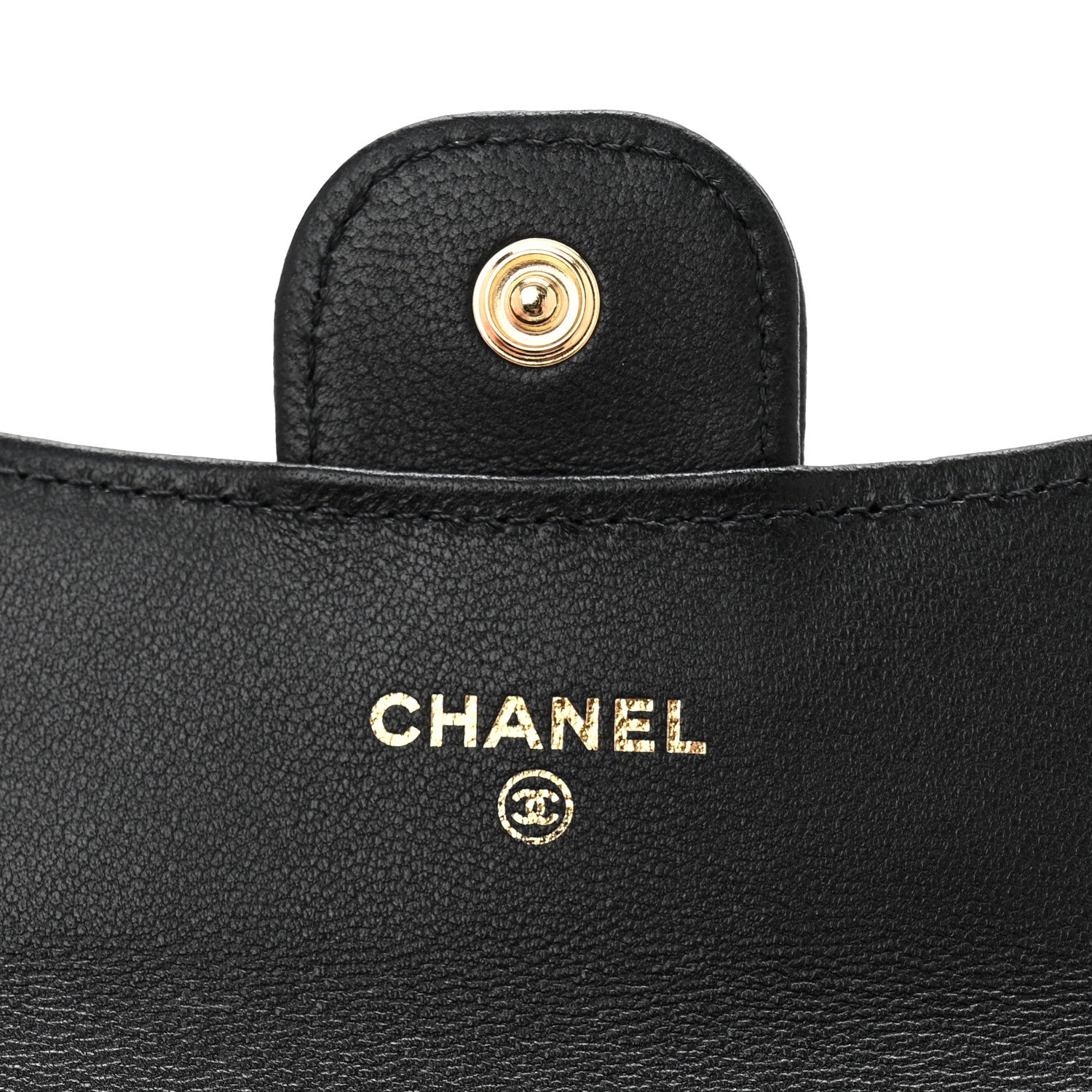 Chanel Lambskin Quilted Flap Card Holder Wallet Black 6 of 10