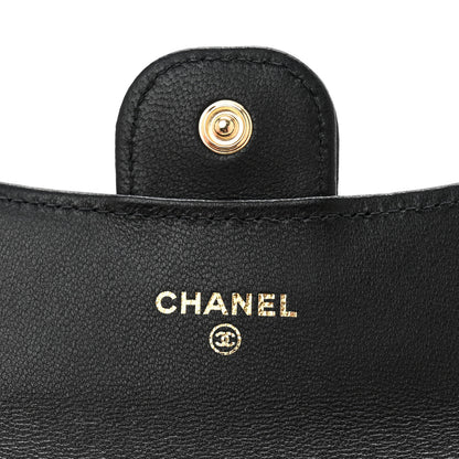 Chanel Lambskin Quilted Flap Card Holder Wallet Black 6 of 10