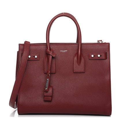 Saint Laurent Grained Calfskin Small Supple Sac De Jour Dark Pallisandre 1 of 13