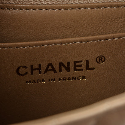 Chanel Calfskin Chevron Quilted Mini Rectangular Flap Beige 6 of 7