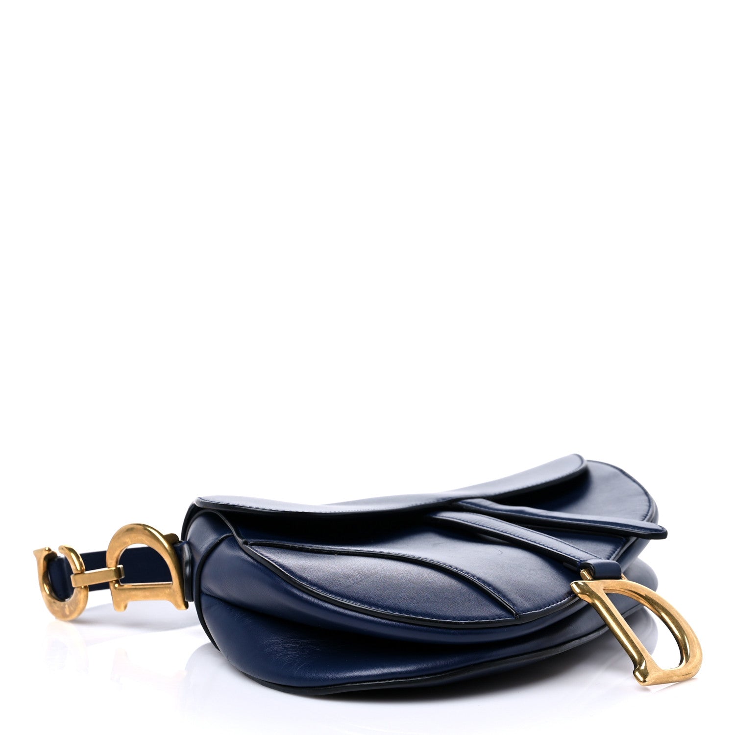 Christian Dior Calfskin Saddle Bag Blue 3 of 13