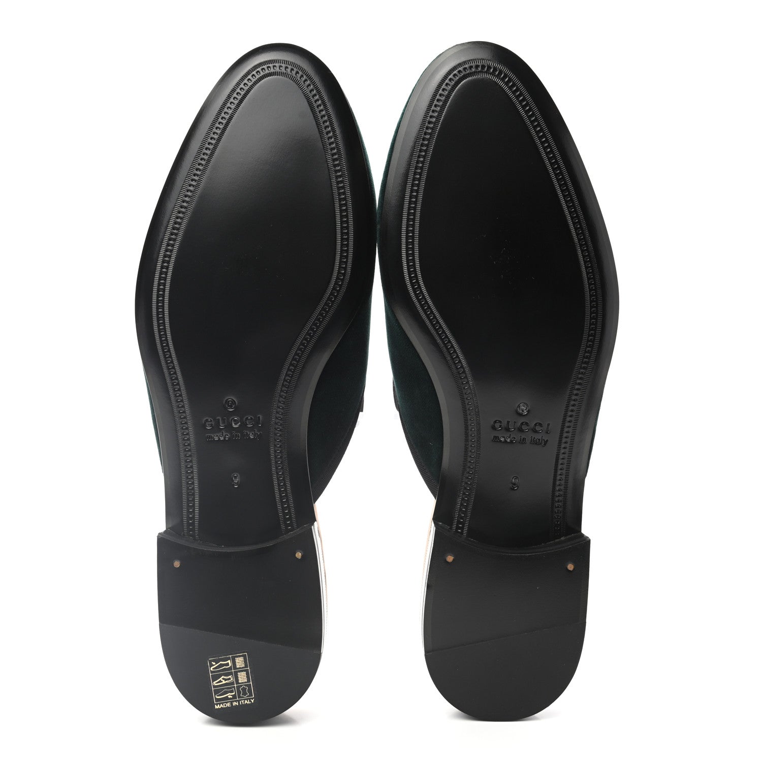 Gucci Velvet Mens Mules 9 Verde Black 5 of 7