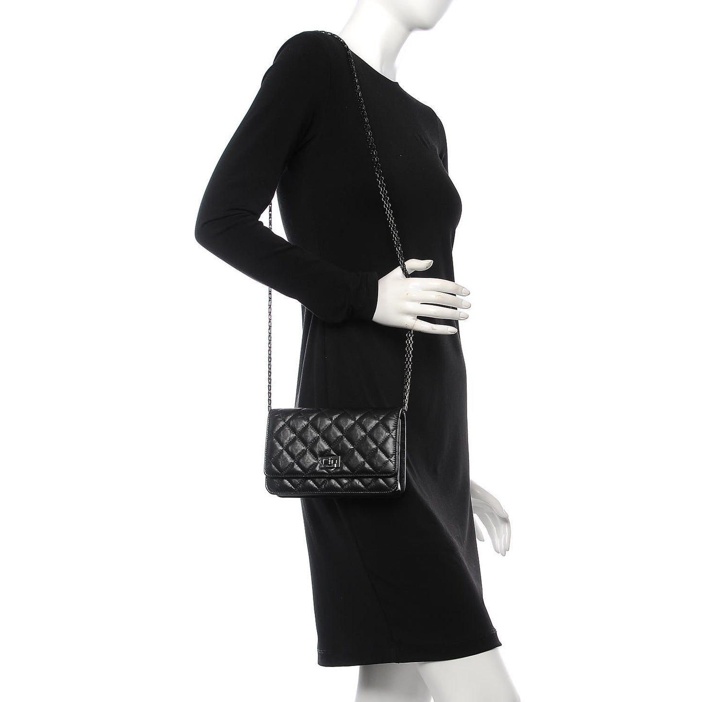 Aged Calfskin Quilted Reissue Wallet On Chain WOC So Black