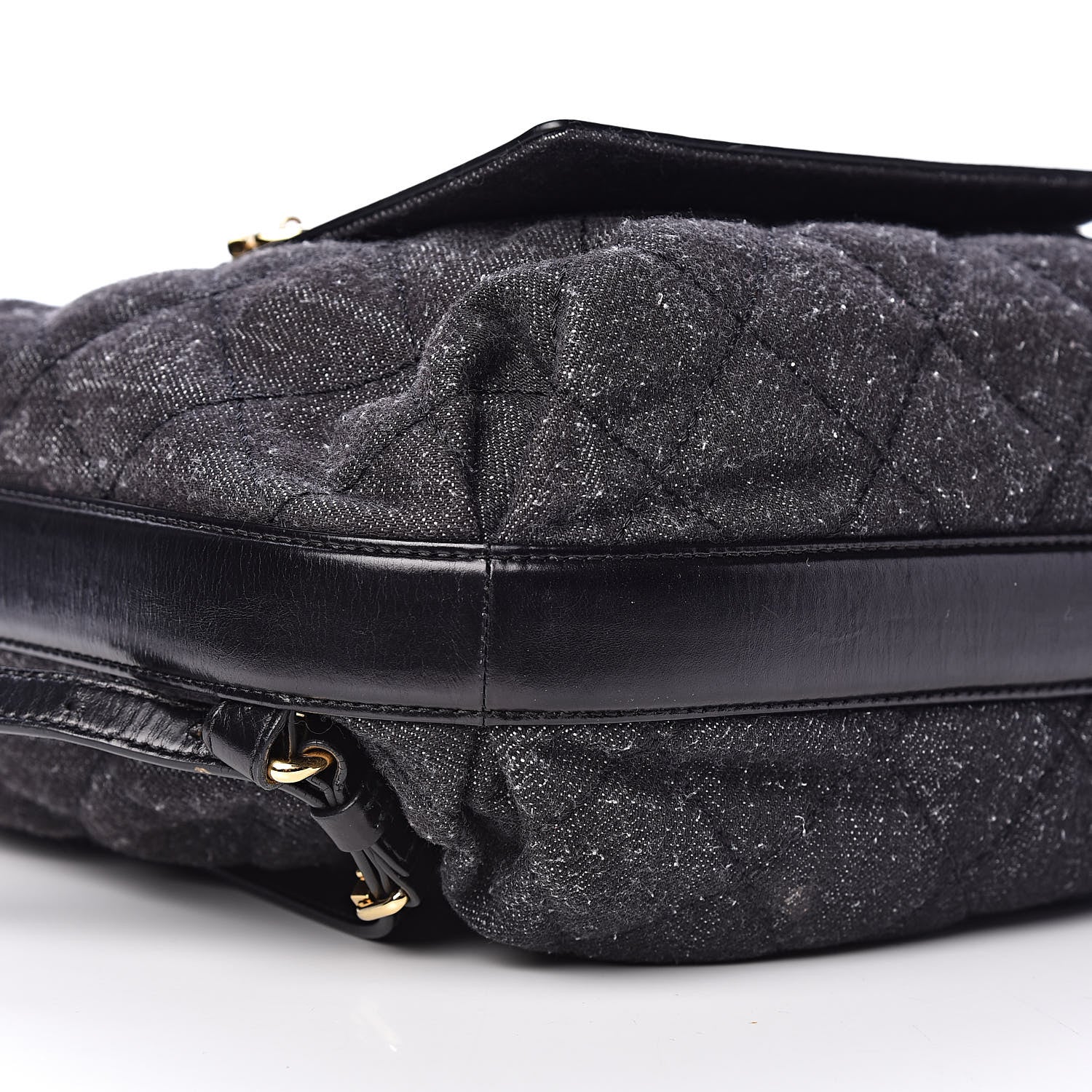 Chanel Denim Calfskin Quilted Backpack Dark Grey Black 5 of 11