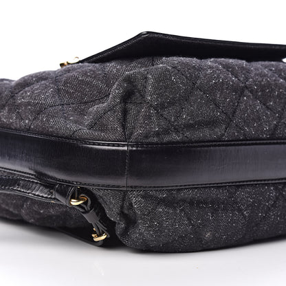 Chanel Denim Calfskin Quilted Backpack Dark Grey Black 5 of 11