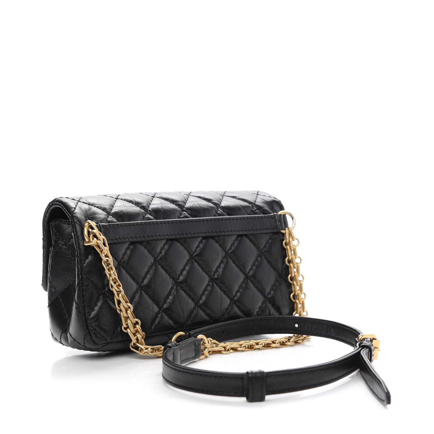 Chanel Aged Calfskin Quilted 2.55 Reissue Chain Waist Bag Black 3 of 9