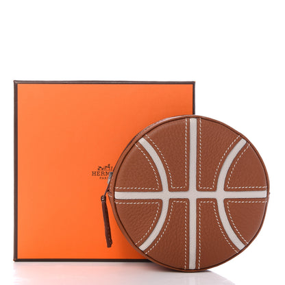 Hermes Togo Evercolor Basketball Change Purse Gold Gris Perle 6 of 6