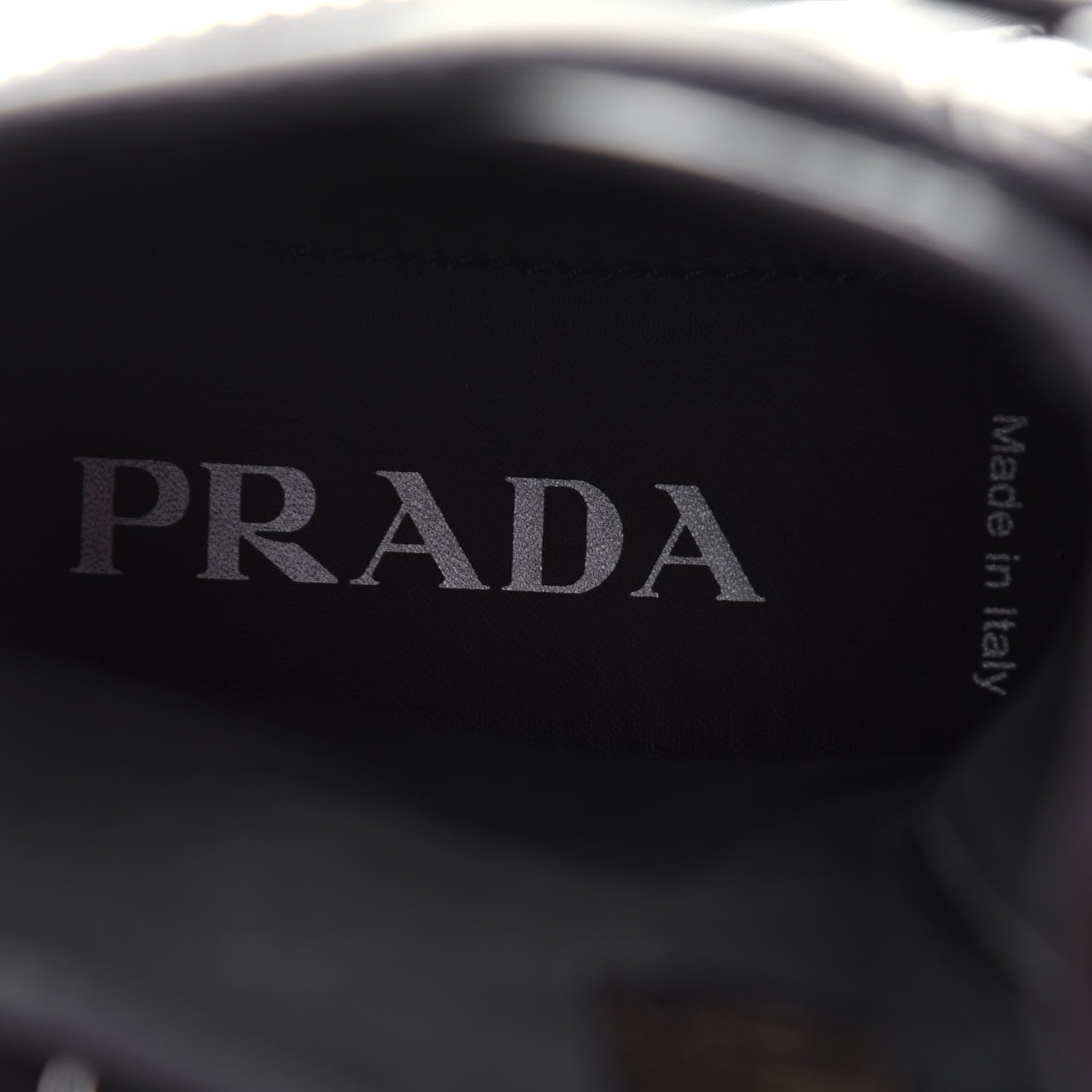 Prada Spazzolato Rois Nylon Metal Triangle Logo Monolith Pouch Pocket 55mm Boots 40 Black 8 of 11