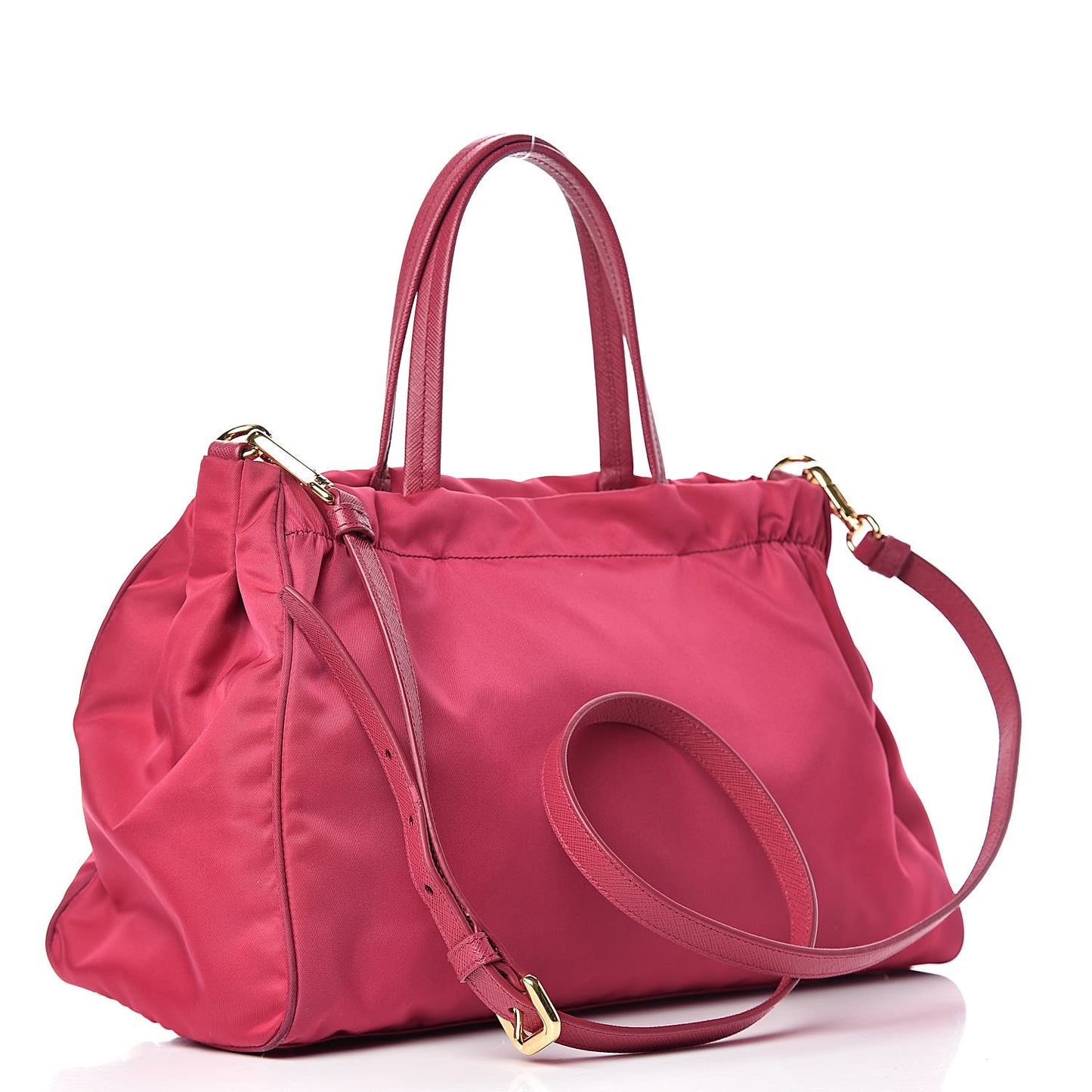 Saffiano Tessuto Nylon Shopping Satchel Ibisco