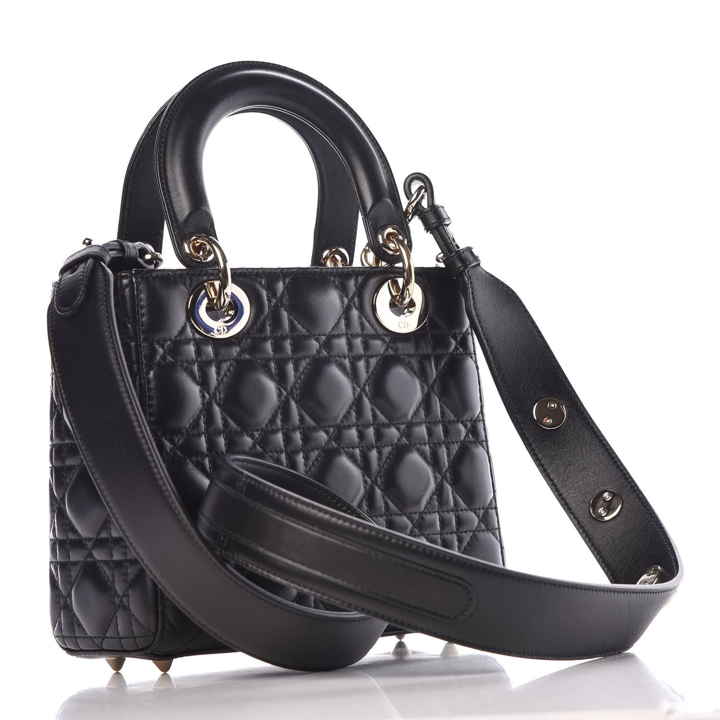 Lambskin Cannage Small Lucky Badges My Lady Dior Black