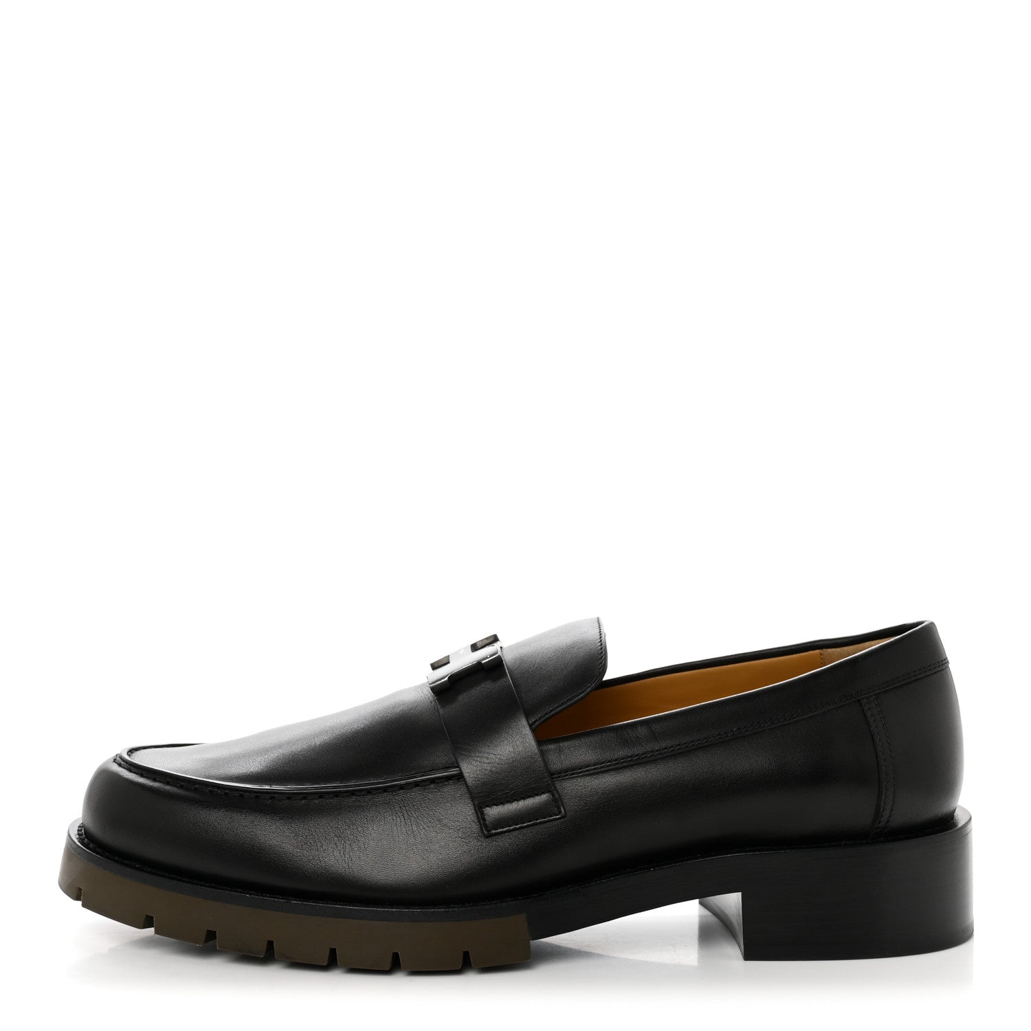 Hermes Calfskin Mens Gregoire Loafers 45 Black 1 of 9