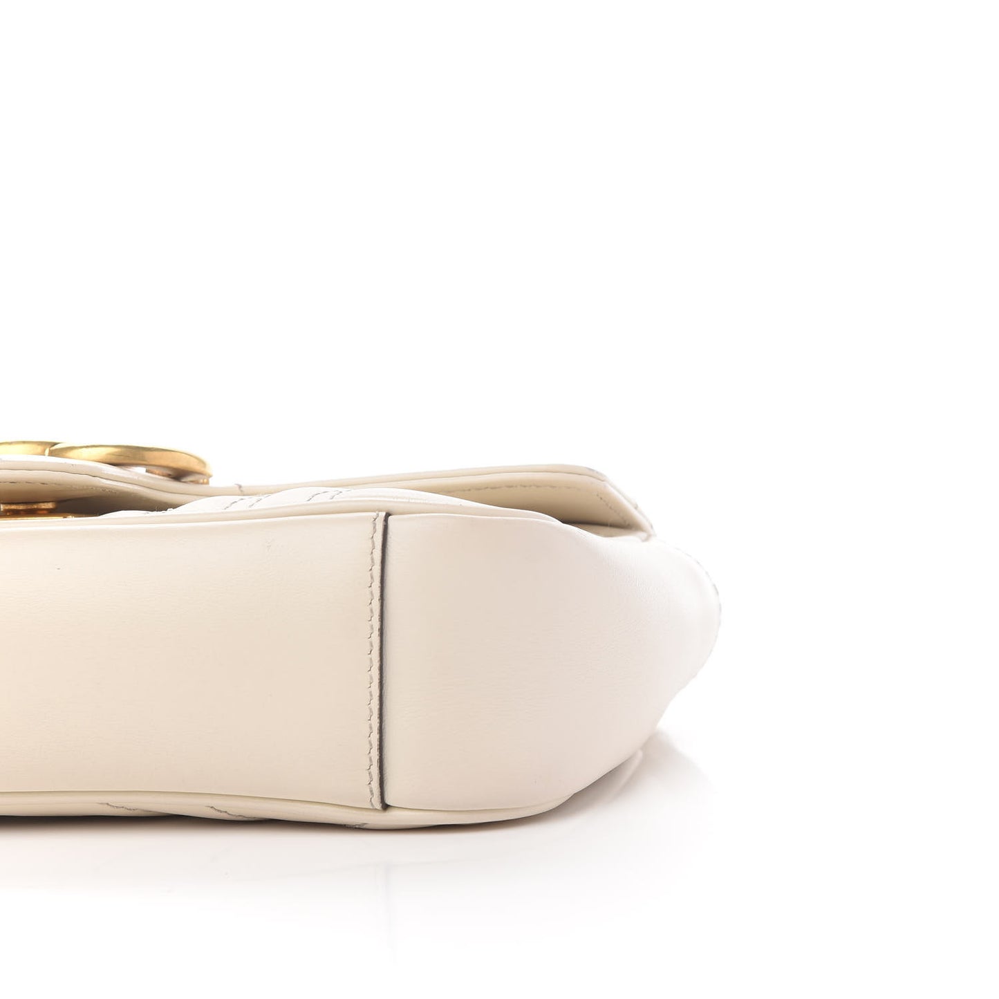 Calfskin Matelasse Mini GG Marmont Shoulder Bag White