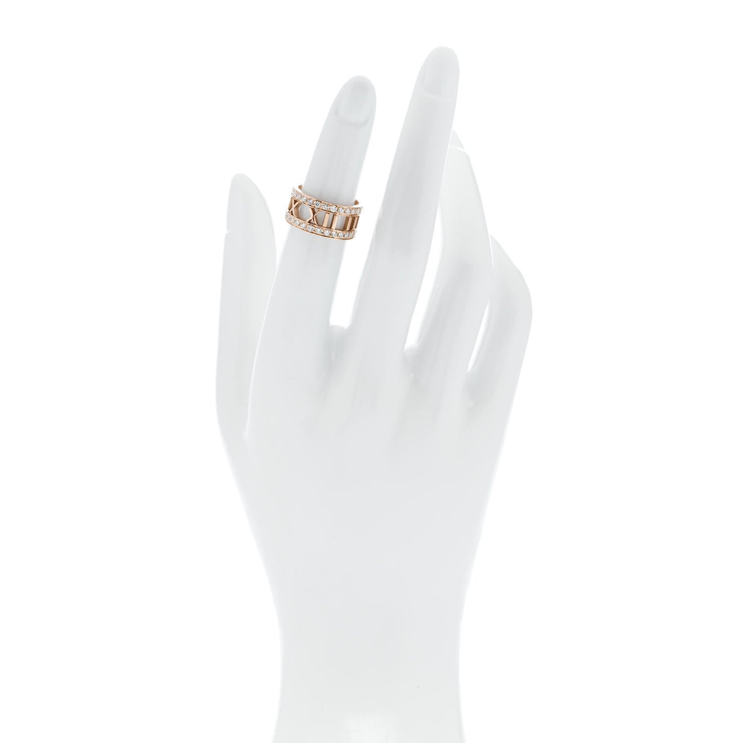 18K Rose Gold Diamond Wide Atlas Open Ring 48 4.5